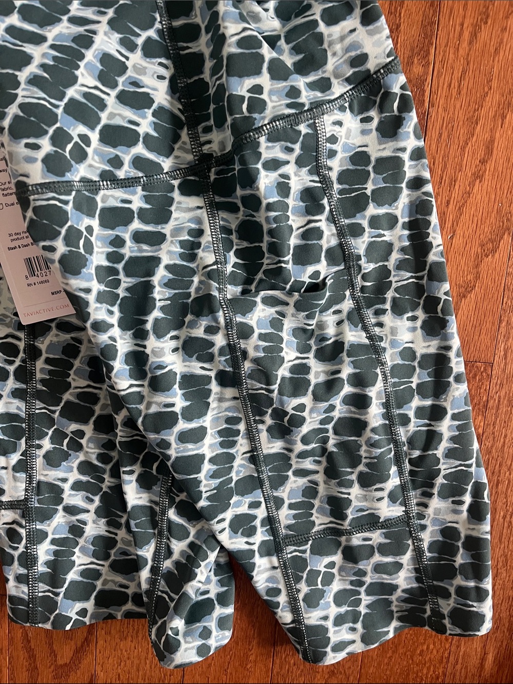 Tavi Biker Short & Top Set— Teal Pebble Tie Dye - Picture 3 of 5